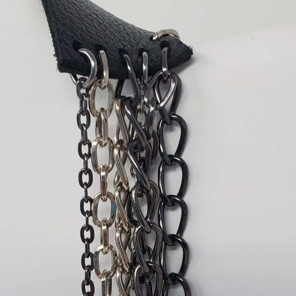 JENNY BIRD MULTI-STRAND CHAIN NECKLACE SILVER GUNMETAL FASHION JEWELRY WOMEN - Picture 6 of 16